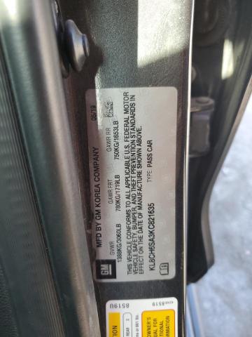 2019 CHEVROLET SPARK ACTI KL8CH6SA3KC821635