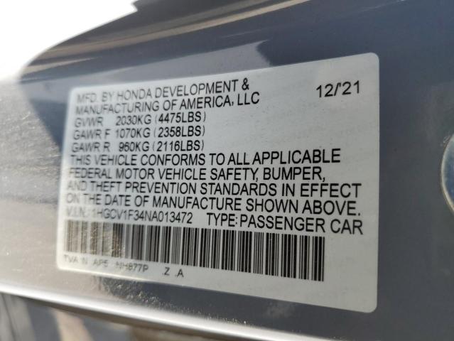 2022 HONDA ACCORD SPO - 1HGCV1F34NA013472