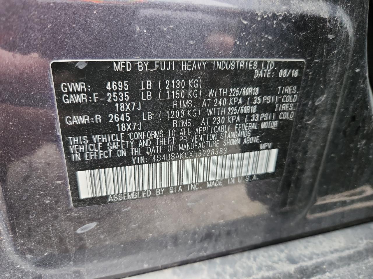 SUBARU OUTBACK 2.5I LIMITED