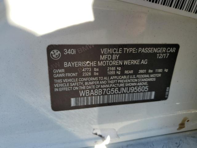 2018 BMW 340 XI WBA8B7G56JNU95605