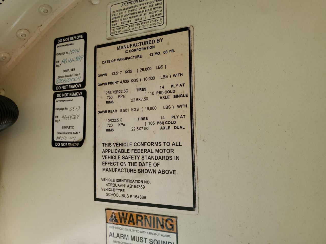 Lot #3271588412 2010 IC CORPORATION CE SERIES SCHOOL