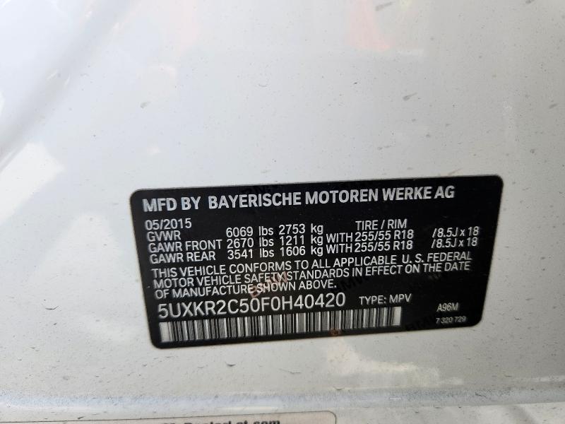 2015 BMW X5 SDRIVE3 5UXKR2C50F0H40420