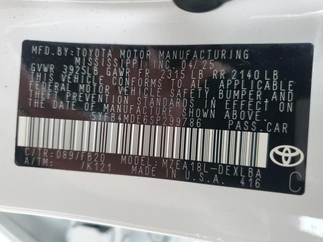 2025 TOYOTA COROLLA LE #3292458699