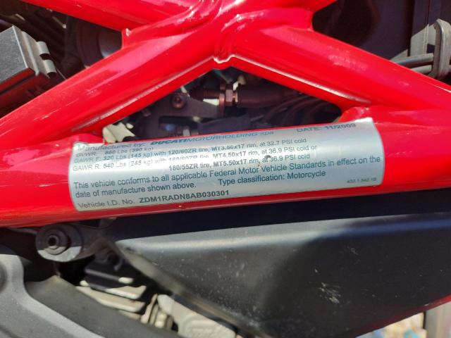 2010 DUCATI MONSTER 69 ZDM1RADN8AB030301