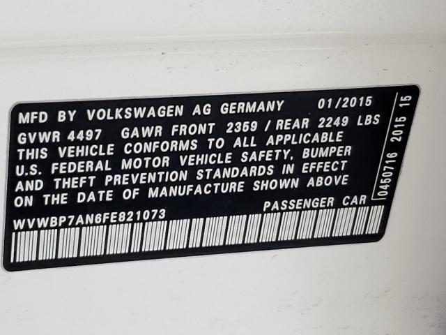 2015 VOLKSWAGEN CC SPORT WVWBP7AN6FE821073