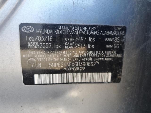 2016 HYUNDAI SONATA SE 5NPE24AFXGH390662