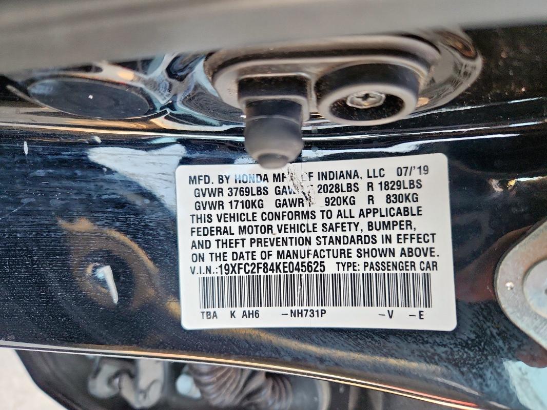 2019 HONDA CIVIC SPOR #3287589024