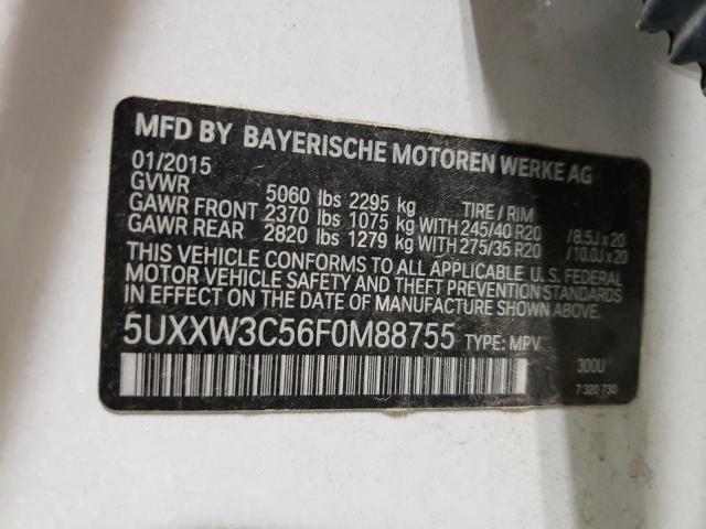 2015 BMW X4 XDRIVE2 5UXXW3C56F0M88755