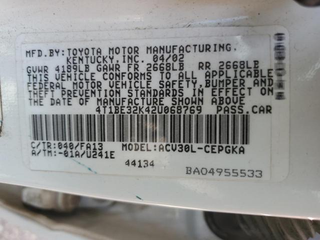 2002 TOYOTA CAMRY LE #3286693303