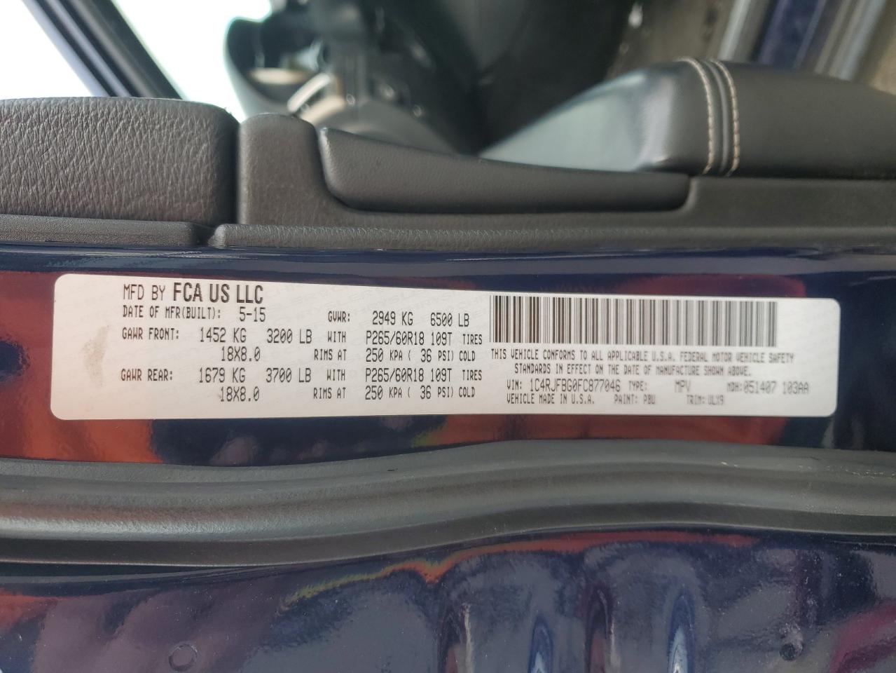 Lot #3318874975 2015 JEEP GRAND CHER