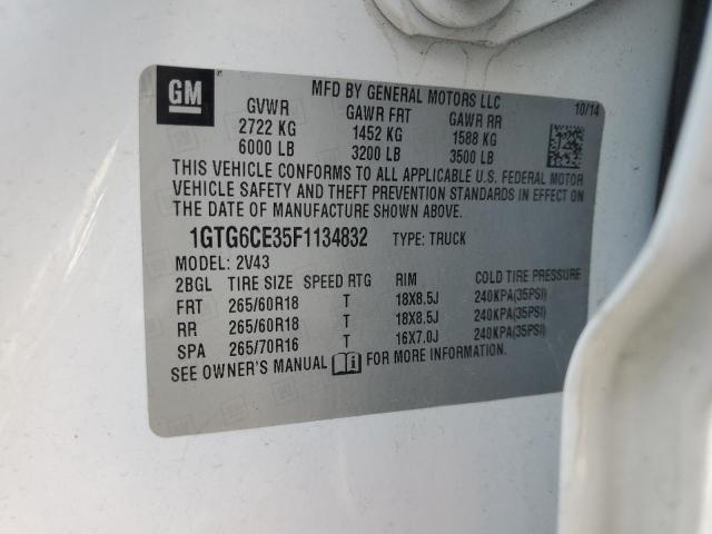 2015 GMC CANYON SLT 1GTG6CE35F1134832