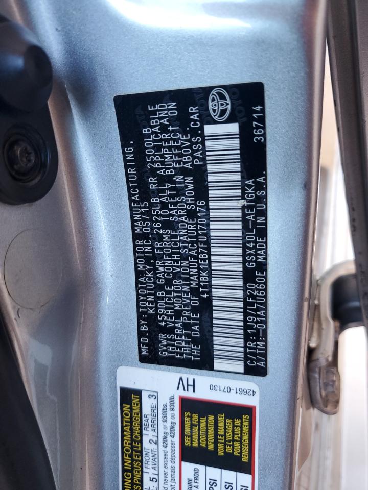 Lot #3309318996 2015 TOYOTA AVALON XLE