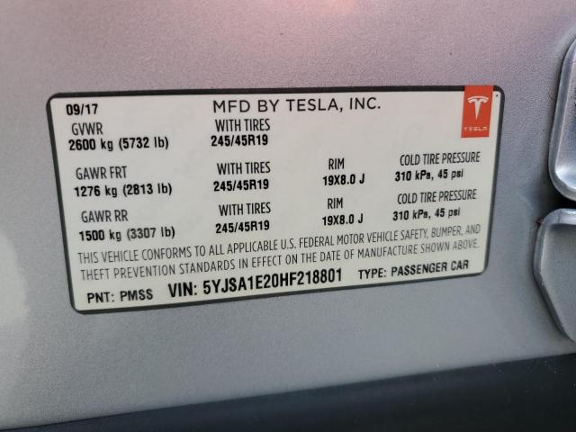 2017 TESLA MODEL S 75D #3279535254