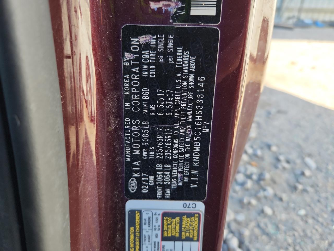 Lot #3286693294 2017 KIA SEDONA LX