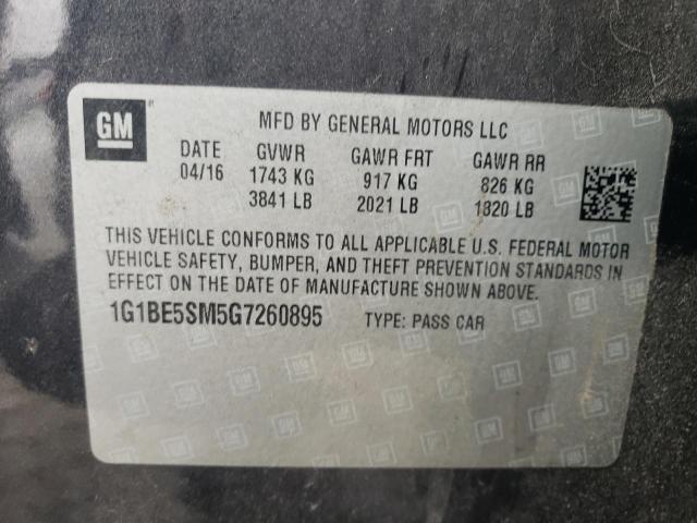 2016 CHEVROLET CRUZE LT #3275655820