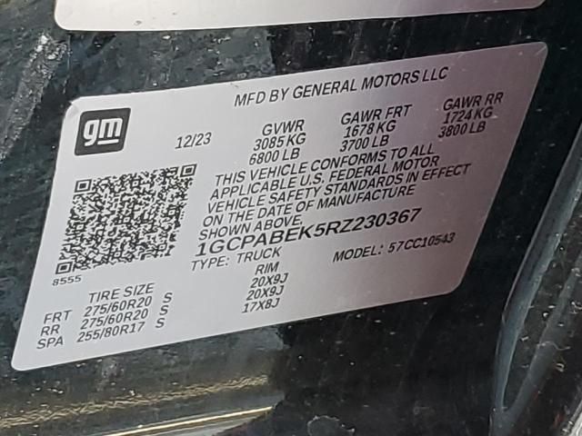 2024 CHEVROLET SILVERADO - 1GCPABEK5RZ230367