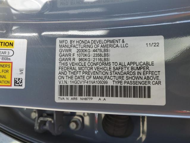 2022 HONDA ACCORD SPO - 1HGCV1F41NA106099