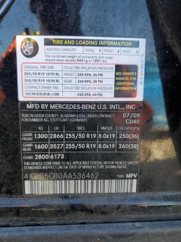 2010 MERCEDES-BENZ ML 350 - 4JGBB5GB0AA536462