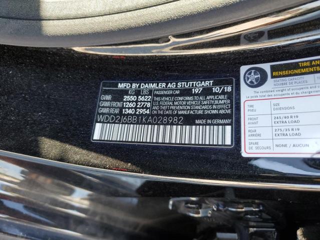 2019 MERCEDES-BENZ CLS53 AMG WDD2J6BB1KA028982