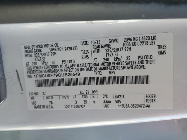 2016 FORD ESCAPE S - 1FMCU0F79GUB25549