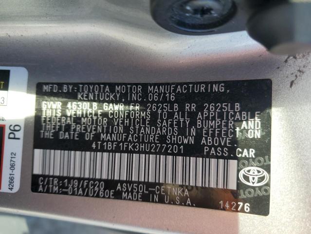 2017 TOYOTA CAMRY LE - 4T1BF1FK3HU277201