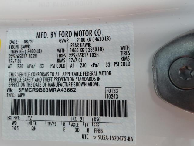 2021 FORD BRONCO SPORT BIG BEND - 3FMCR9B63MRA43662