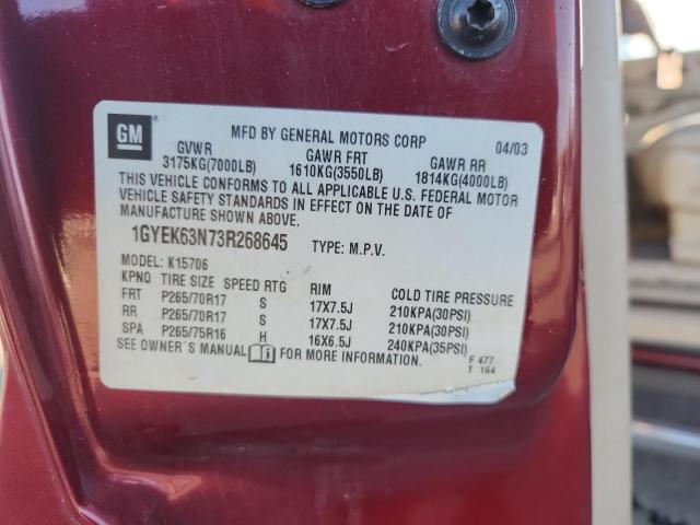 2003 CADILLAC ESCALADE LUXURY #3270039333