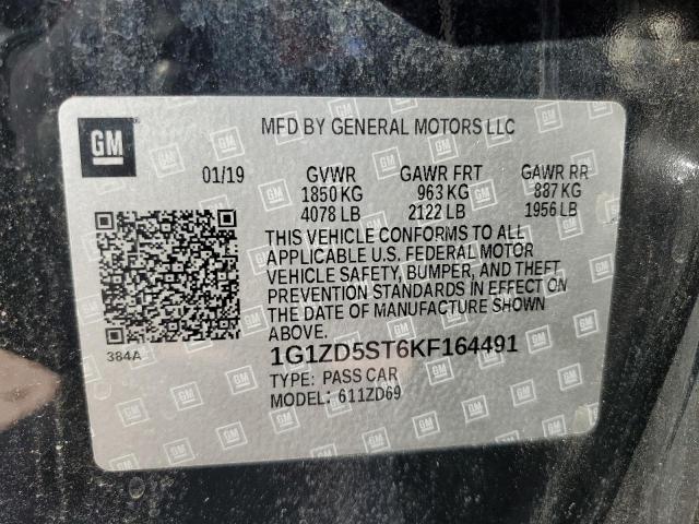 2019 CHEVROLET MALIBU LT 1G1ZD5ST6KF164491