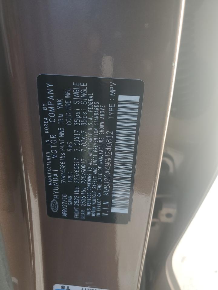 Lot #3302695022 2016 HYUNDAI TUCSON SE