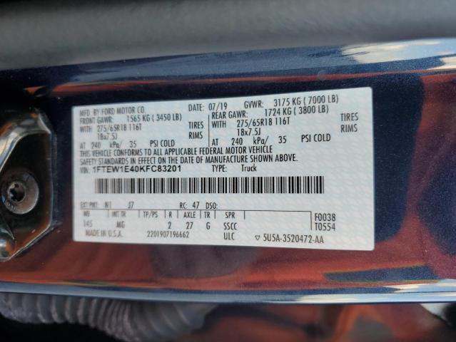 2019 FORD F150 SUPER - 1FTEW1E40KFC83201