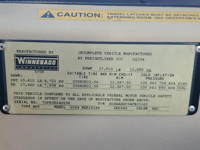 2004 FREIGHTLINER MERIDIAN #3273831353