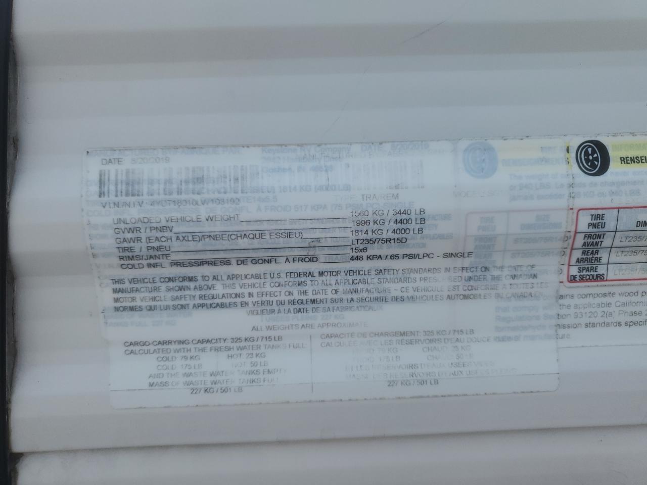 Lot #3291324136 2020 KEYSTONE RV SPRINGDALE