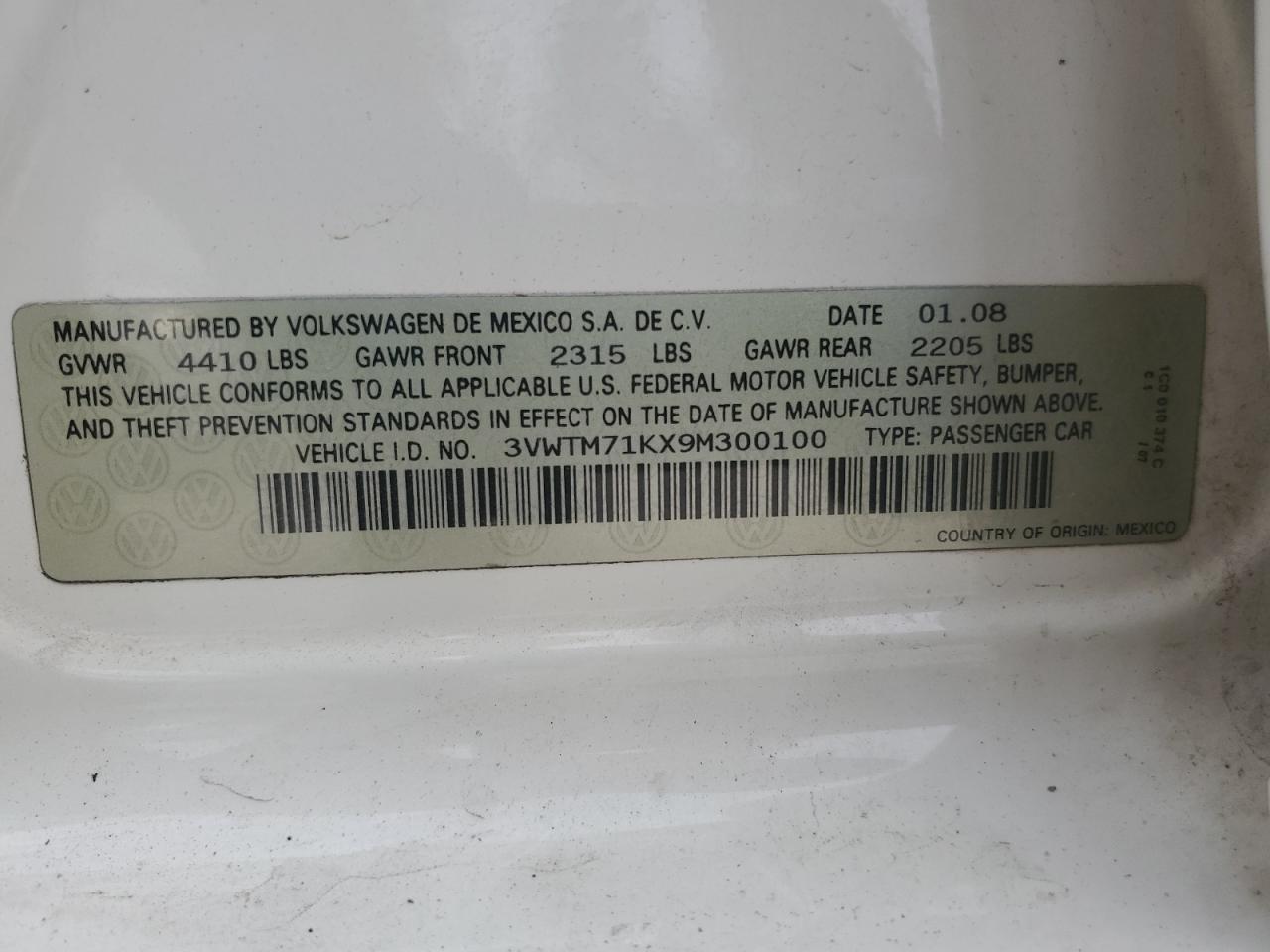 Lot #3271023125 2009 VOLKSWAGEN JETTA SE