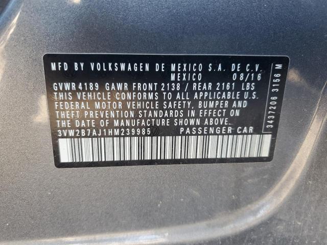 2017 VOLKSWAGEN JETTA S 3VW2B7AJ1HM239985
