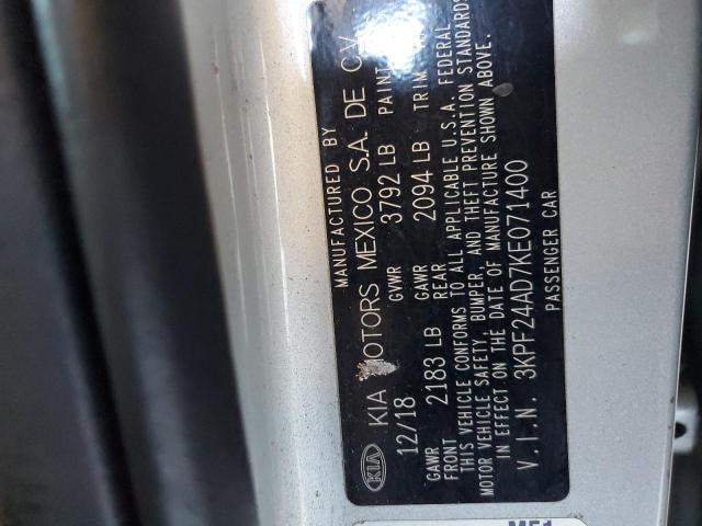 2019 KIA FORTE FE #3302746025