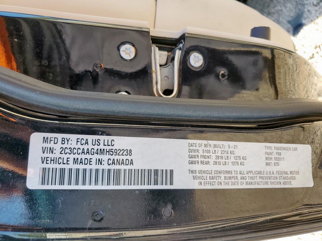 2021 CHRYSLER 300 TOURING 2C3CCAAG4MH592238