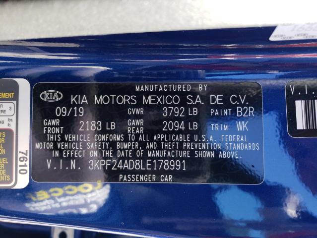 2020 KIA FORTE FE #3284674348