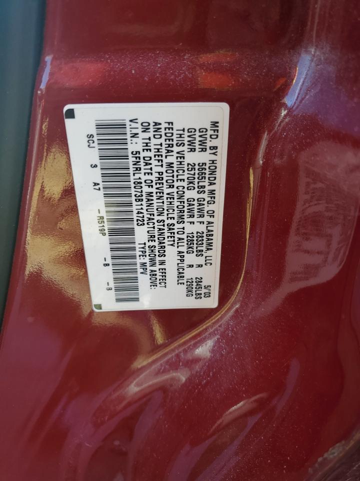 Lot #3274430411 2003 HONDA ODYSSEY EXL