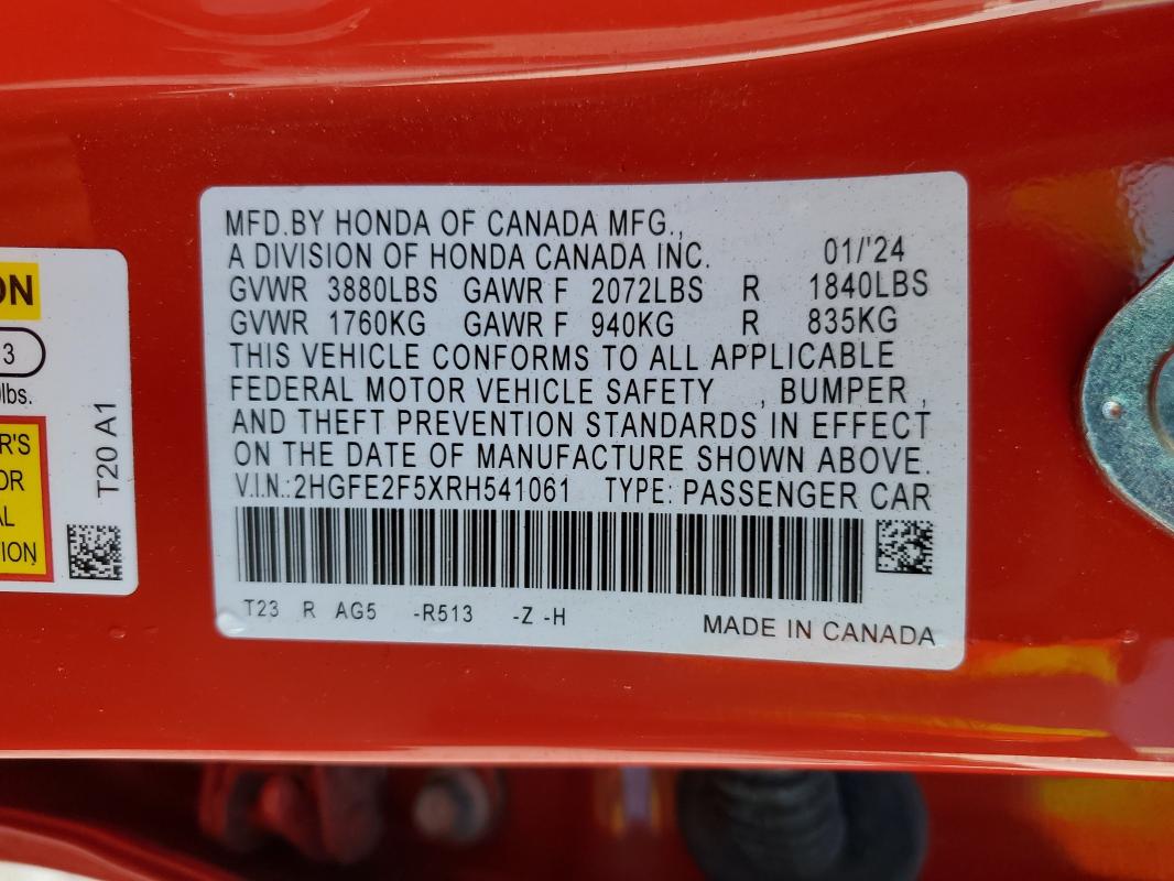 2024 HONDA CIVIC SPOR #3280427165