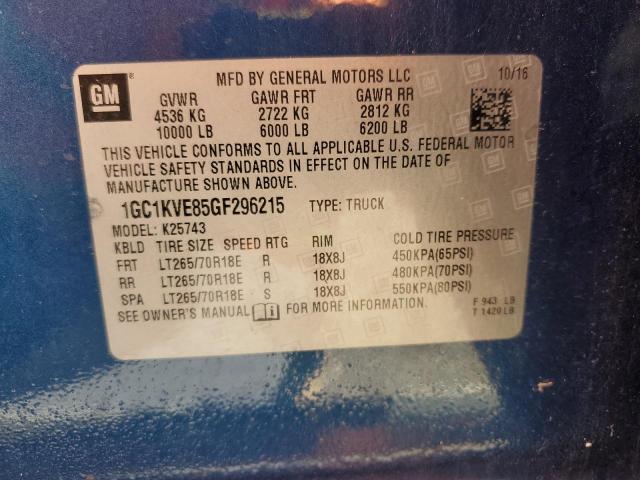 2016 CHEVROLET SILVERADO - 1GC1KVE85GF296215