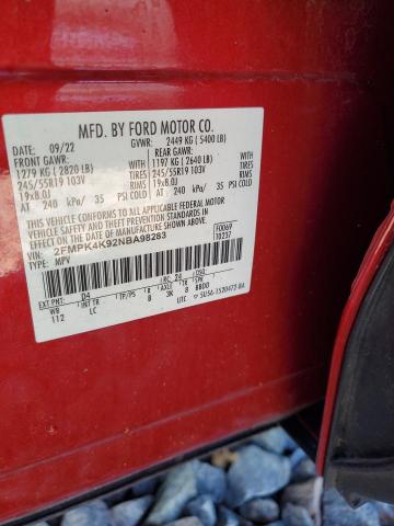 2022 FORD EDGE TITAN - 2FMPK4K92NBA98283