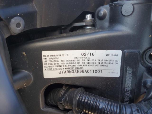 2016 YAMAHA FZ09 JYARN33E9GA011001