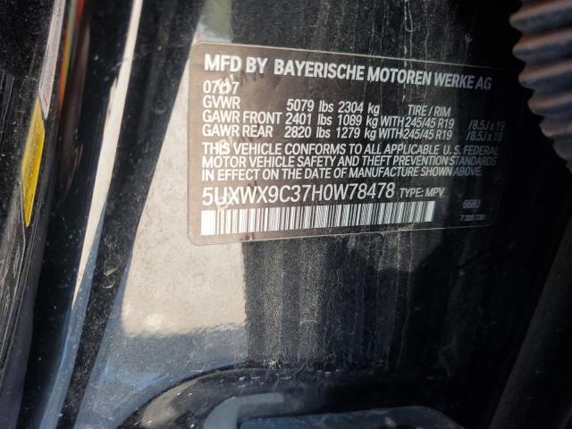 2017 BMW X3 XDRIVE2 5UXWX9C37H0W78478