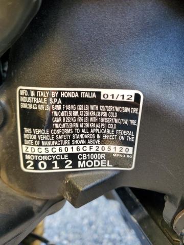2012 HONDA CB1000 R ZDCSC6016CF205120