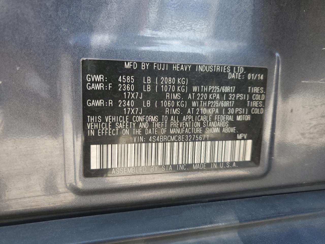 SUBARU OUTBACK 2.5I LIMITED