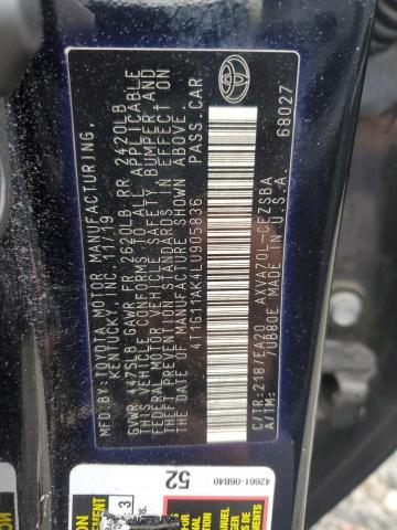 2020 TOYOTA CAMRY SE 4T1G11AK4LU905836