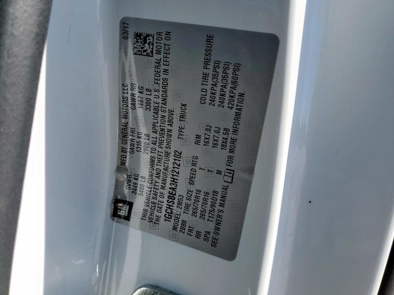 2017 CHEVROLET COLORADO - 1GCHSBEA3H1212102