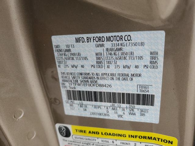 2013 FORD F150 SUPER - 1FTFW1EF0DFD88426