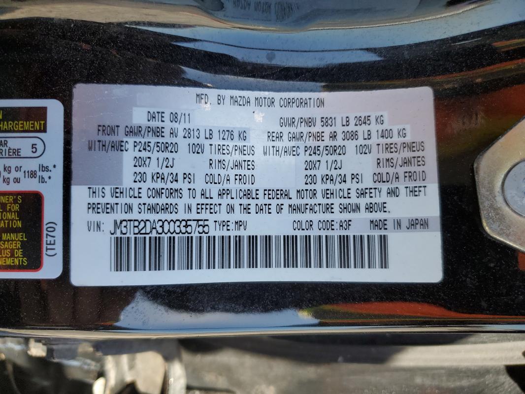 2012 MAZDA CX-9 - JM3TB2DA3C0335755