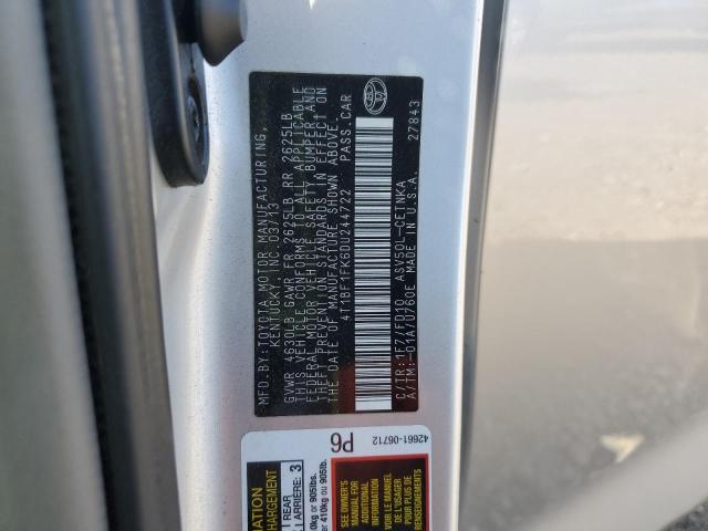 2013 TOYOTA CAMRY L - 4T1BF1FK6DU244722